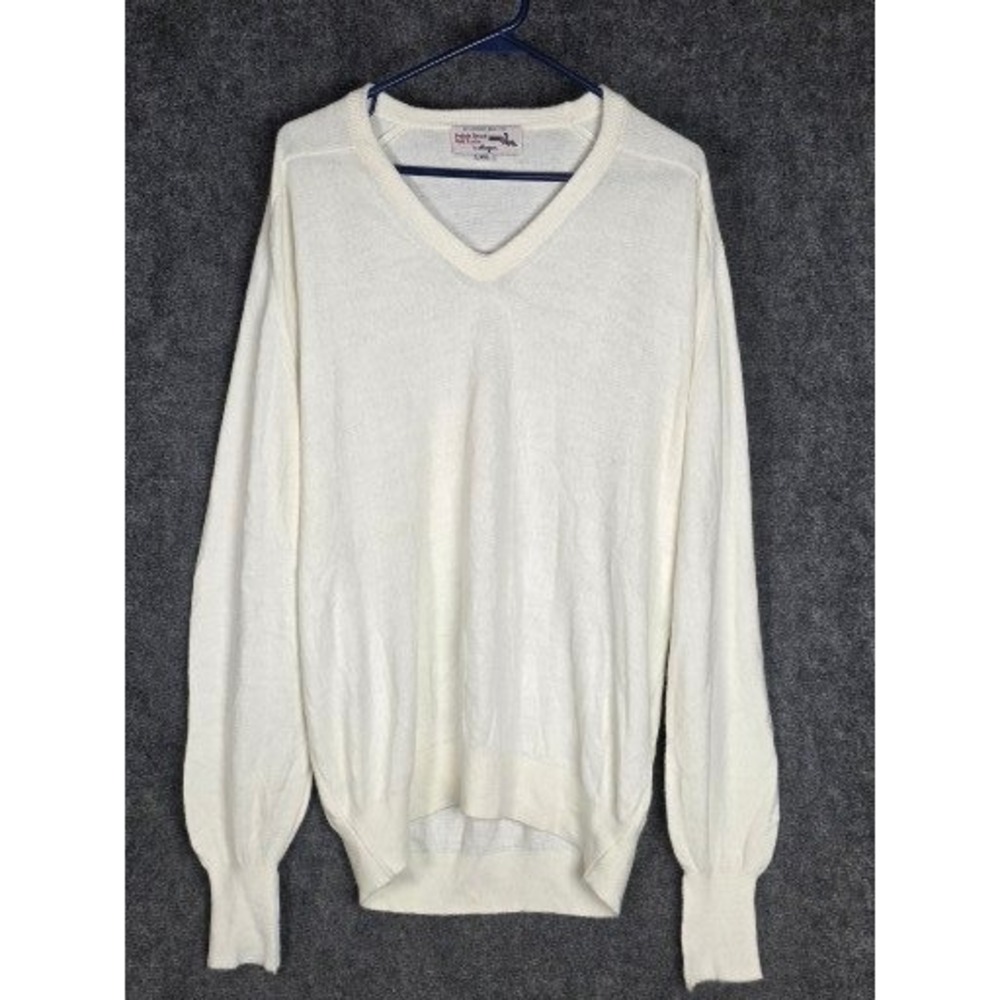 VTG Hogan Pebble Beach Golf Links Men's XXL V-Neck White Acrylic Sweater Classic